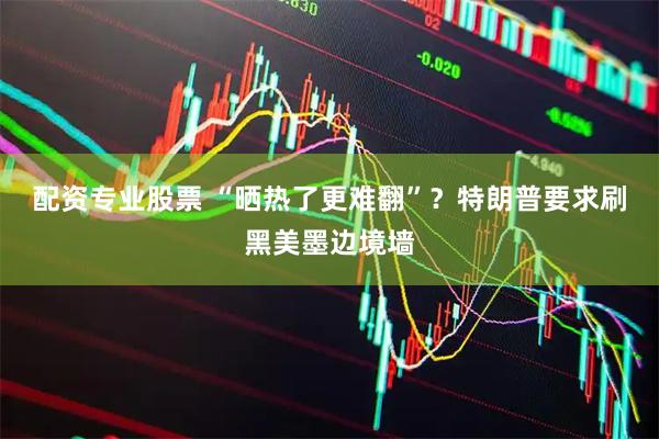 配资专业股票 “晒热了更难翻”？特朗普要求刷黑美墨边境墙